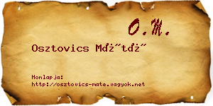 Osztovics Máté névjegykártya