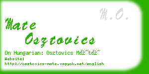 mate osztovics business card